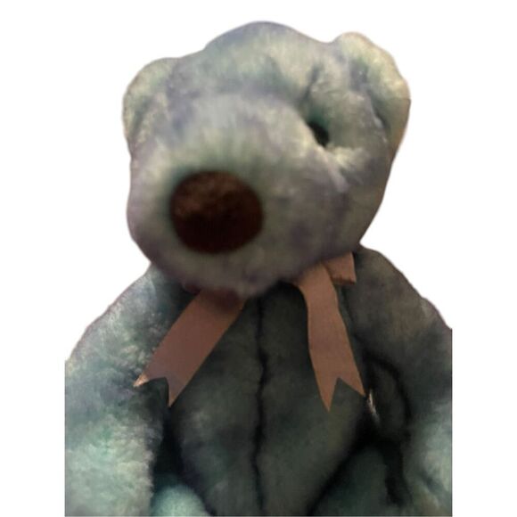 TY Blue Purple Beanie Buddies Classic Bluebeary Bear Stuffed Animal Plush 14" - Picture 6 of 9